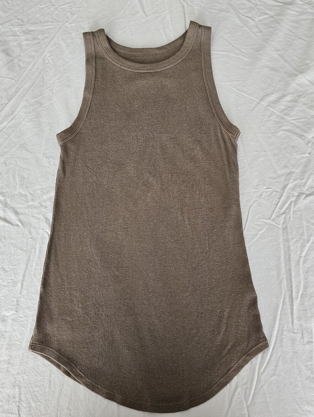 a new day Brown Ribbed Tank Top